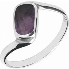 Topaz Jewellery C. W. Sellors Sterling Silver Blue John Oblong Twist Ring Option1 Value Silver