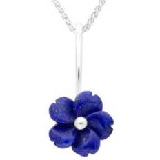 Jewellery C. W. Sellors Sterling Silver Lapis Lazuli Tuberose 15mm Gypsophila Necklace Silver