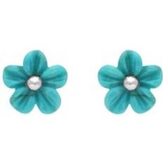 Jewellery C. W. Sellors Sterling Silver Turquoise Tuberose 8mm Desert Rose Stud Earrings Silver