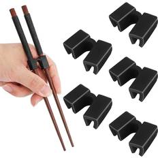 Black Chopsticks Shein Pieces Reusable Helpers Training Chopsticks