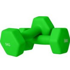 Fitness Sportnow 2 x 5kg Hexagonal Dumbbells Weights Set with Non-Slip Grip for Home Gym Workout