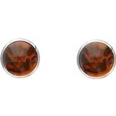 Jewellery C. W. Sellors Sterling Silver Amber 4mm Classic Round Stud Earrings