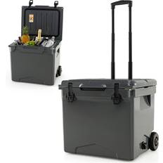 Blue Cooler Boxes Costway 40 L Ice Chest Hard Cooler with Wheels and Handle-Grey