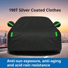 Silver Car Covers Shein Full Black T Silver Coated Car Cover Reflective Stripes