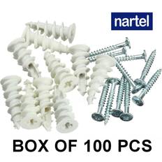 Plugs Nylon Self Drilling Plasterboard Fixings Raw Plugs Cavity White/Beige