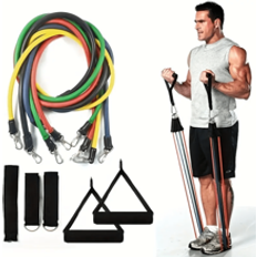 Shein 11pcs/Set Resistance Band Set For Strength Training, Chest Muscle, Home Fitness Equipment For Men And Women