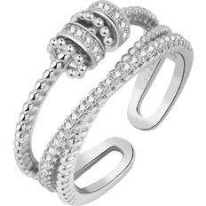 INF Verstellbarer Anti-Stress-Ring mit Drehbaren Perlen - Silber