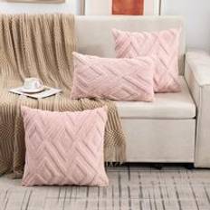 Shein 1pc Plush Geometric Pattern Örngott Rosa (50x30cm)
