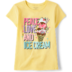 Children's Clothing The Children's Place Girls Love Ice Cream Graphic T-Shirt Sun Valley 100% Cotton