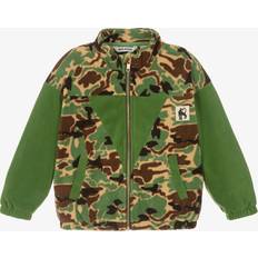 Boys - Green Base Layer Mini Rodini Boys Green Camouflage Fleece Zip-Up Top 18-36 month