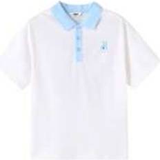 Enfärgade Pikétröjor Shein Annil Boys Summer Pure Cotton Loose Polo Collar Short Sleeve POLO Shirt