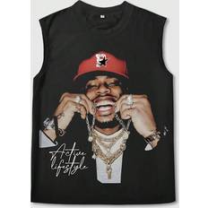 Shein Clothing Shein Mens Printed Portrait Design Tank Top Suitable For Daily Wear In And Summer