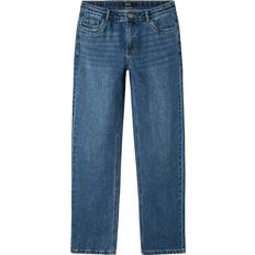 Straight Leg Low Waist Jeans - Dark Blue Denim