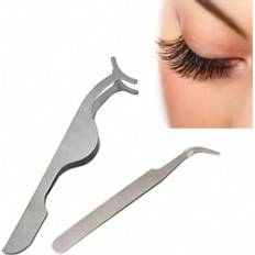Makeup Shein 2pcs Beauty Set Stainless Steel Eyelash Curler Eyelash Extension Auxiliary Tool