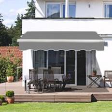 3x2.5M Patio Manual Awning Garden Canopy Sun Shade Retractable Shelter