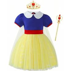 Party dresses - Sleeveless Shein Young Girl Colorblock Mesh Princess Dress With Bubble Sleeves