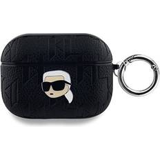 Karl Lagerfeld AirPods Pro PU Embossed Head Case Kopfhörer Tasche, Kopfhörertasche