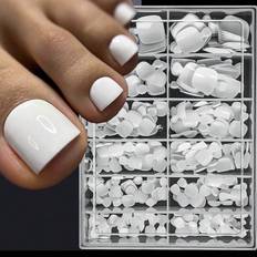 White False Nails Shein pcs False Toe Nail Tips