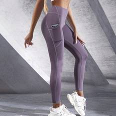 Shein pc Sports Yoga Belt Length Color Block Yoga Pants With Pocket Suitable For Fitness Exercise Outdoor Running