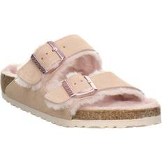 Birkenstock Pink Slides Birkenstock Arizona Shearling Suede Light Rose