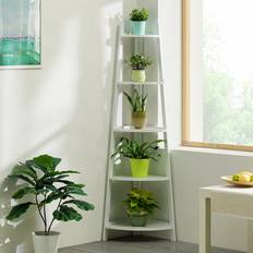 Wood Indoor Plant Stands Living and Home 5-Tier Modern Corner Ladder Shelf Plant