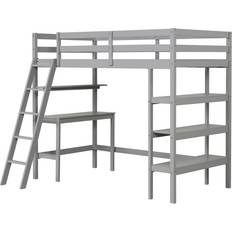 Twin bed with desk Costway Kids & Teens Twin Size Loft Bed with Desk & Bookshelves 61.5x79.5"