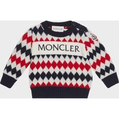 Moncler Enfant Baby Navy & Red Argyle Sweater P74 Blue 18-24M