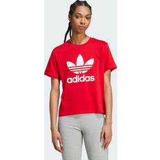 Adidas Red T-shirts adidas Adicolor Trefoil Boxy Tee Better Scarlet Womens