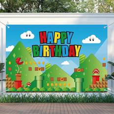 Shein pc Anime Siblings Happy Birthday Party Backdrop Movie Theme Decor Multipurpose Photography Background