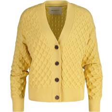 Gant Women Cardigans Gant Textured Knit Cardigan - Dusty Yellow