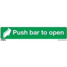 Worksafe Safe Conditions Safety Sign Push Bar To Open Rigid Plastic