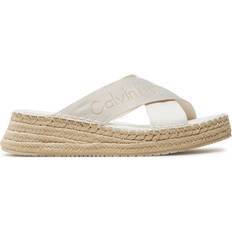 Blanc - Femme Espadrilles Calvin Klein Jeans Sporty Wedge Rope Sandal Mr YW0YW01364 - Blanc