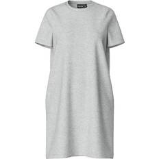 Abito t-shirt - Grigio Vestiti Pieces Chilli Mini Dress - Light Grey Melange