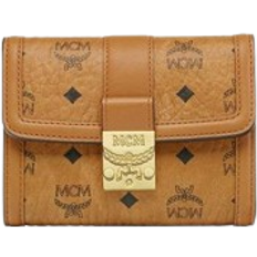 MCM Tracy Trifold Wallet In Visetos Small - Cognac
