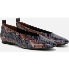 Low Shoes Naturalizer 27 EDIT Carla Flat Ballet Flats, Blue Snake Print Leather, 7.0M Slip-On Fit, Rubber Outsole 7.0M