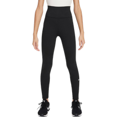 Nike Older Kid's Dri-FIT High-Waisted Leggings - Black/White (FZ5605-010)