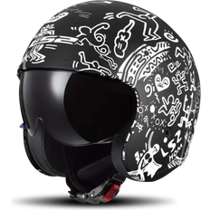 LS2 OF599 Spitfire II Tribal Matt Black White Jet Helmet