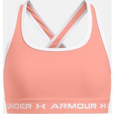 Polyester Bralettes Children's Clothing Under Armour Girls' Crossback Sports Bra Flare Orange White YXL 160 170 cm