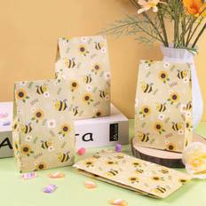 Multicoloured Gift Bags Shein PCS Bee Party Favor Bags Yellow Honey Bee Gift Wrap Bags Candy Goodie Paper Bee Print Bags For Birthday Party Shower Decoration