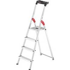 Hailo L60 Aluminium Step Ladder 4 Tread Silver