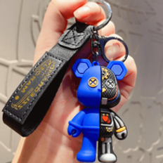 Blåa Nyckelringar Shein Cartoon Mechanical Bear Keychain/Elegant Keyring For Bags/Car Ornament Personality Ins Style 1pc Cute Cartoon Screaming Bear Keychain