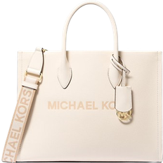 Bags Michael Kors Mirella Medium Pebbled Leather Tote Bag - Lt Cream