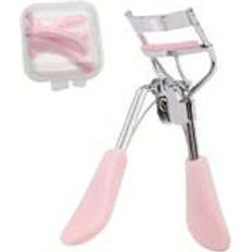 Makeup Shein 1pc Macaron Colored Eyelash Curler 4pcs Rubber Pads Boxed Replacement Rubber Pads, Stainless Steel Curler Handle, Eye Makeup Lash Curling Tool, F