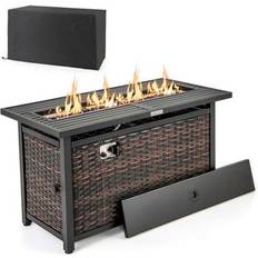 Costway Fire Pits & Fire Baskets Costway 45 Inch Propane Rattan Firepit Table with