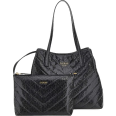 Guess Vikky Patent Shopper Bag - Black