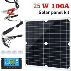 Solar Panels Dfito Sold by: Solar Panel Kit 12V Monocrystalline Battery Maintainer with100A Solar Charge Controller Dual 5V USB Outputs Solar Panel Controller Combo for RV Marine Boat Off Grid System 25W