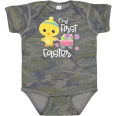 Bodysuits Inktastic Sold by: My 1st Easter with Baby Chick and Eggs in Wagon Boys or Girls Baby Bodysuit