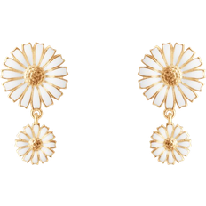 Daisy Double Earrings - Gold/White
