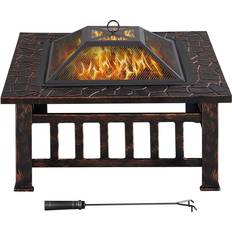 Yaheetech Steel Charcoal and Wood Burning Fire Pit 35.5"