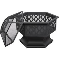 Yaheetech Iron Wood Burning Fire Pit Black Coating